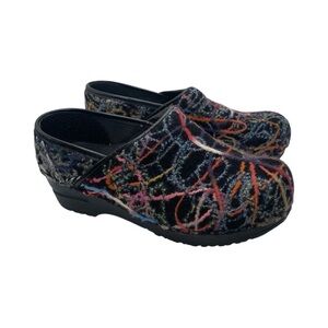 Dansko Clogs Women’s‎ Size 37 EU Multicolour Yarn Design Wool Scribble Shoes